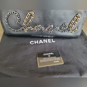 CHANEL Calfskin Logo Hobo